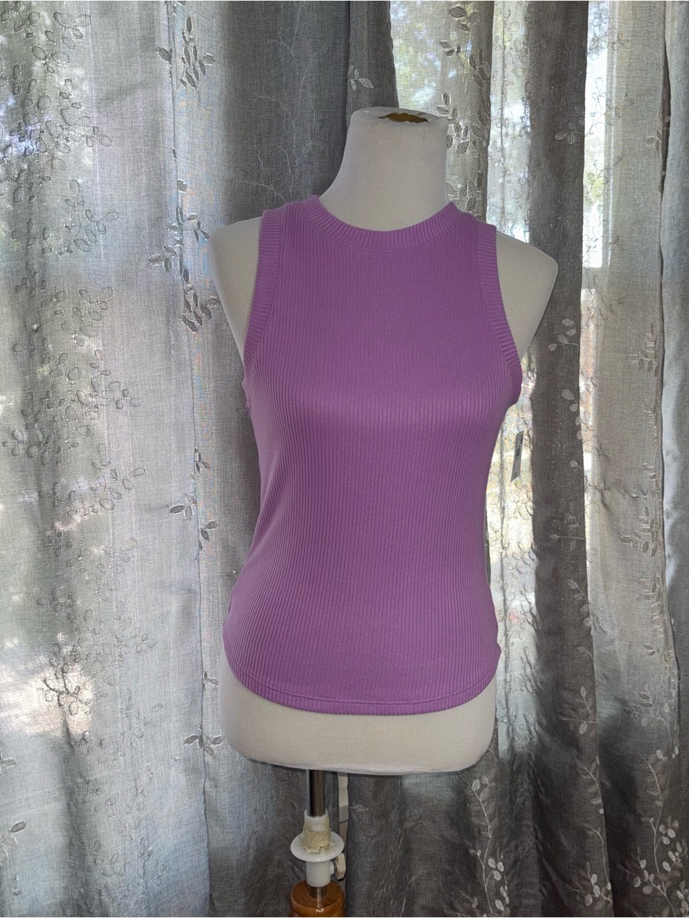 American Eagle Outfitters Ribbed Tank Top - Lavender Purple